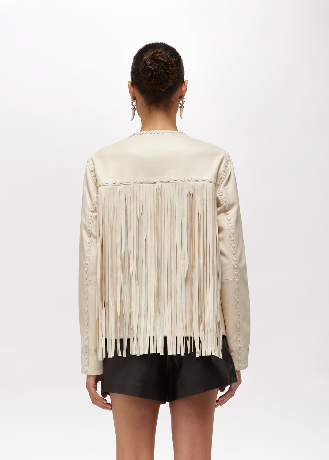 BLUGIRL: GIACCA IN PELLE CON FRANGE