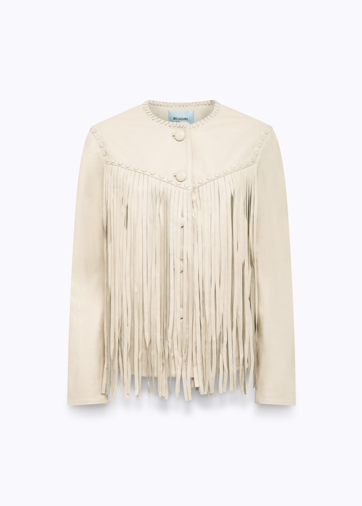 LEATHER JACKET WITH FRINGE