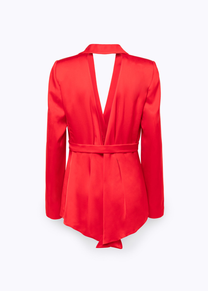 SATIN BLAZER WITH CUT-OUT