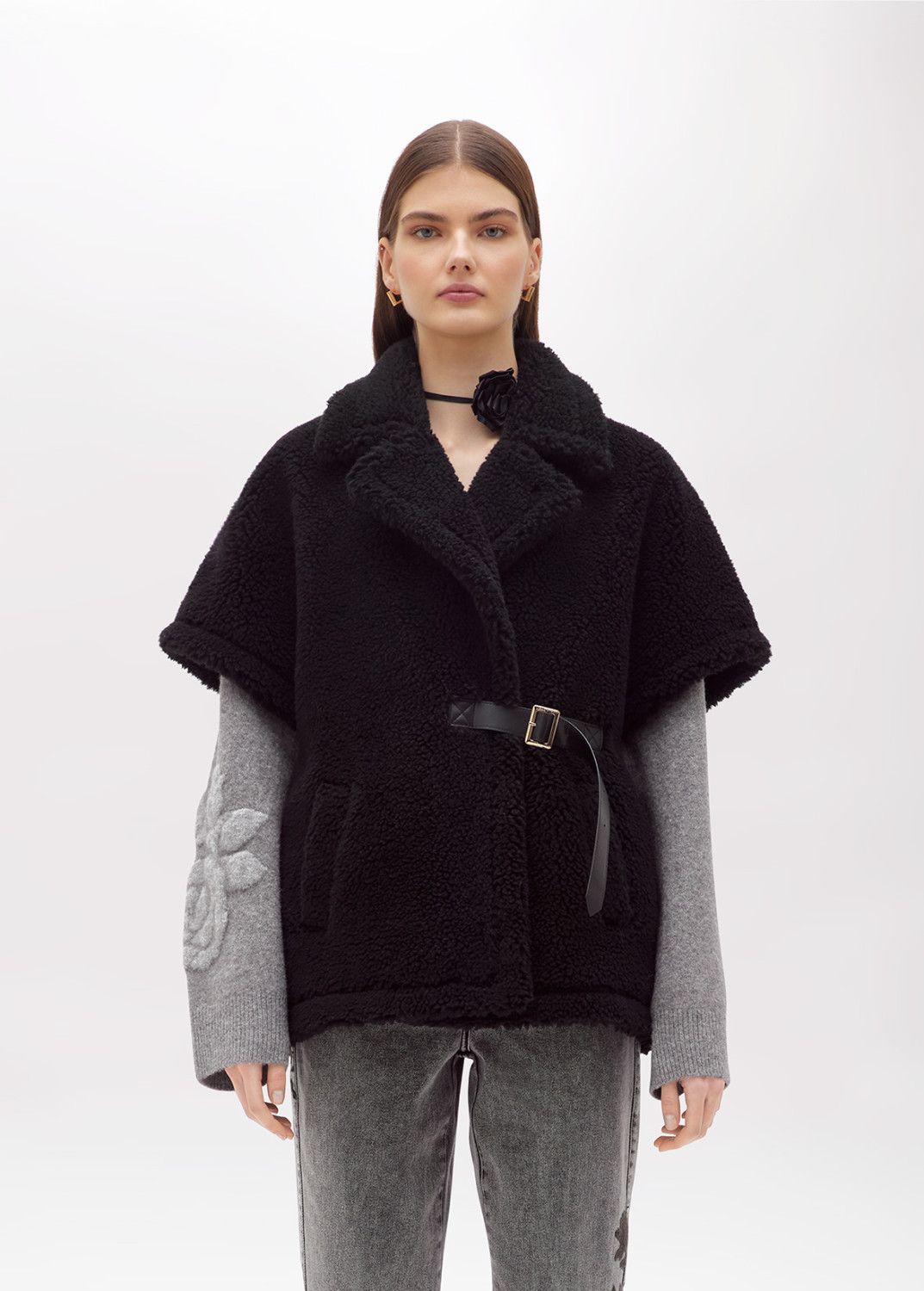 BLUGIRL: FAUX FUR KIMONO GILET