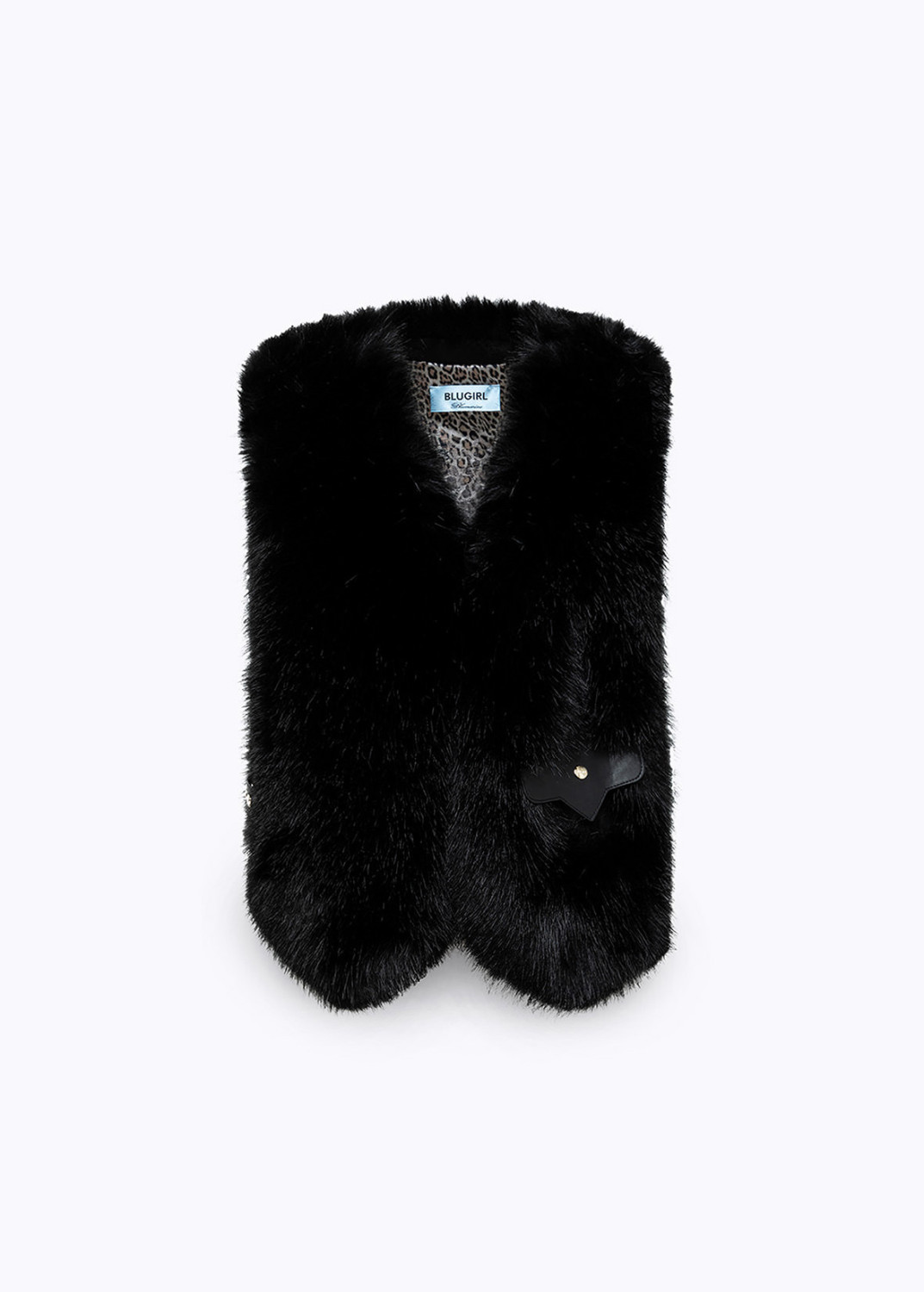 BLUGIRL: FAUX FUR VEST WITH ROSE