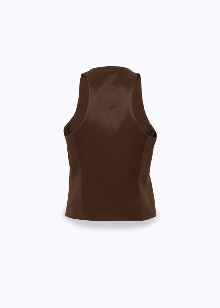 LINEN-BLEND WAISTCOAT