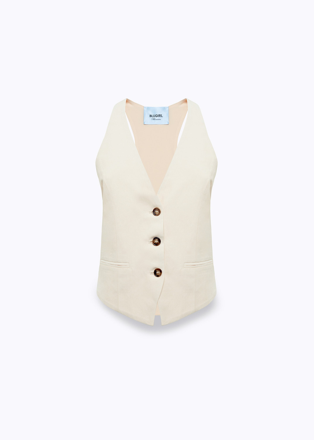 BLUGIRL: GILET IN LINO CON RICAMO