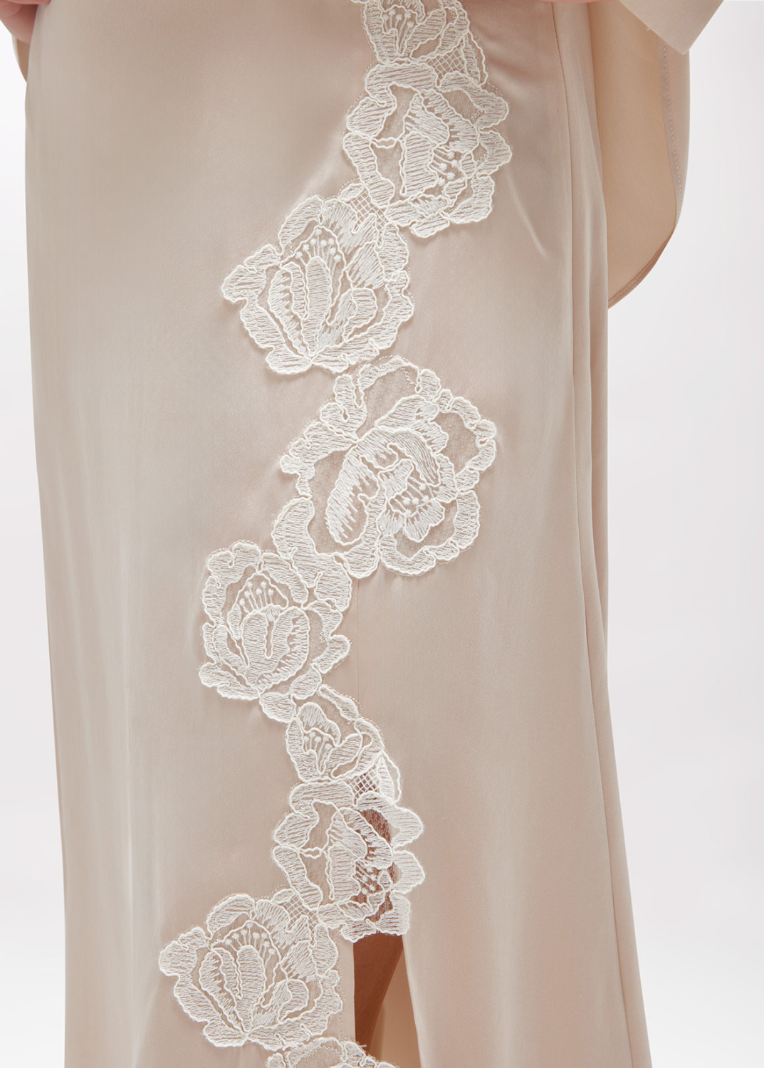 BLUGIRL: Satin Silk Skirt with Lace