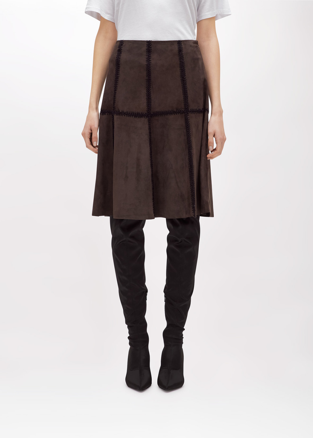 BLUGIRL: SUEDE AND CROCHET SKIRT