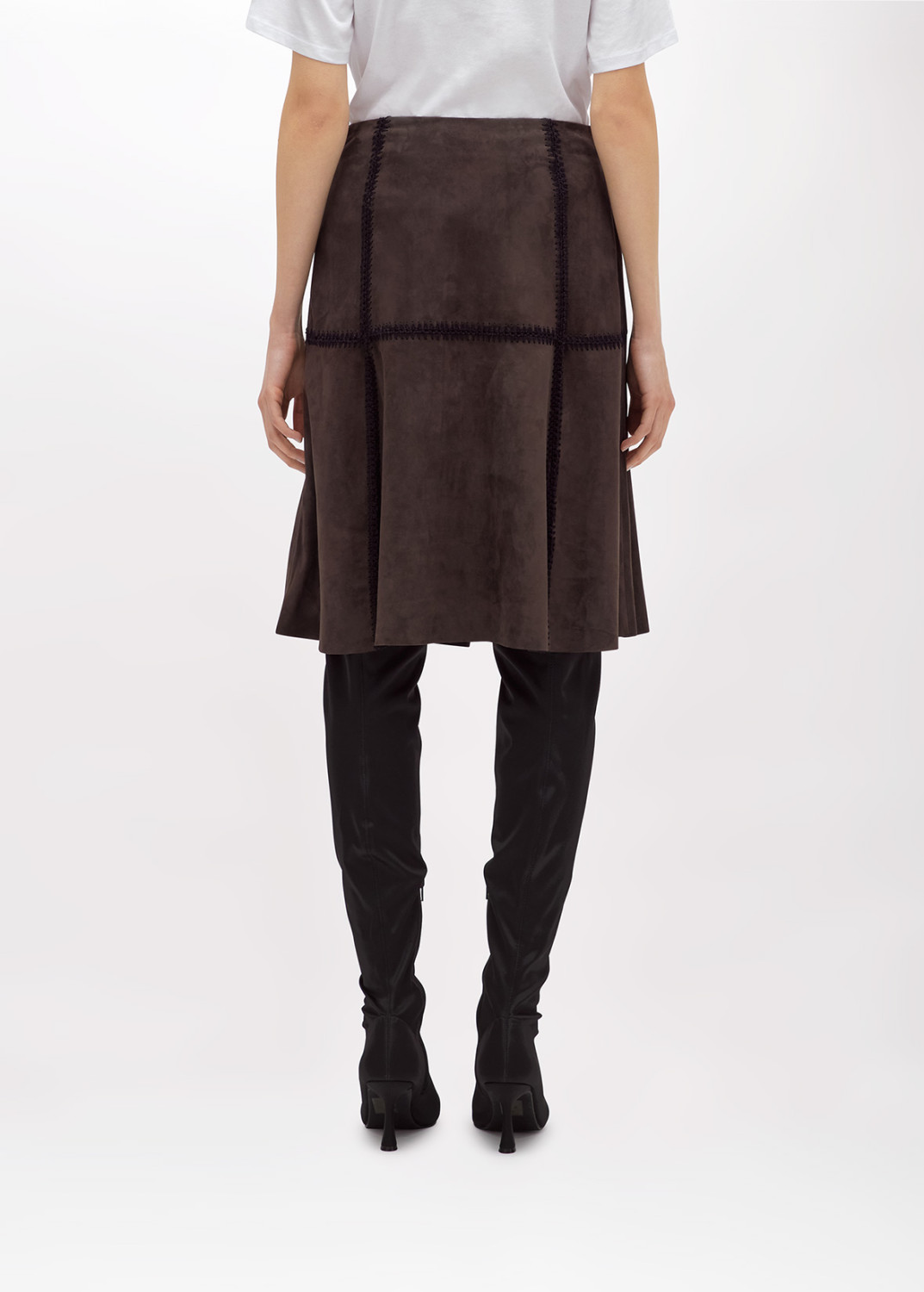 BLUGIRL: SUEDE AND CROCHET SKIRT