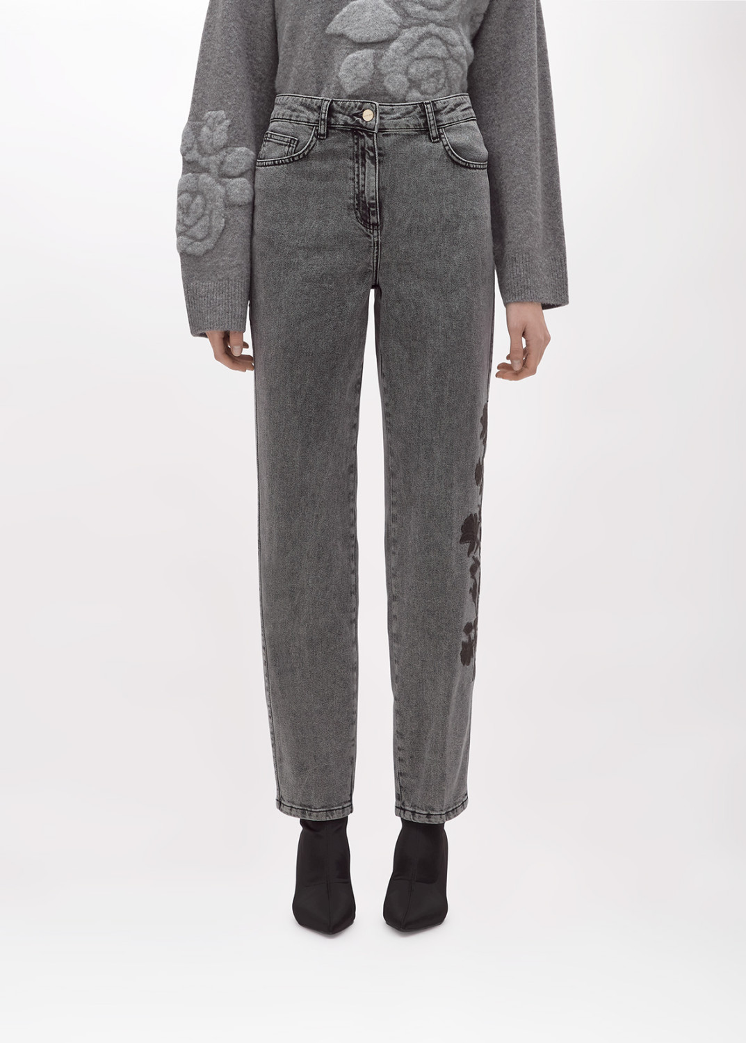 BLUGIRL: STRETCH DENIM JEANS WITH EMBROIDERY