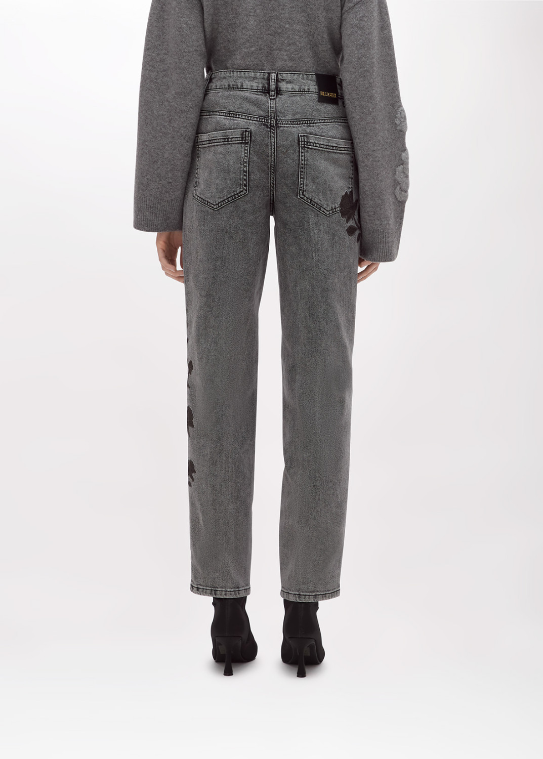 BLUGIRL: STRETCH DENIM JEANS WITH EMBROIDERY