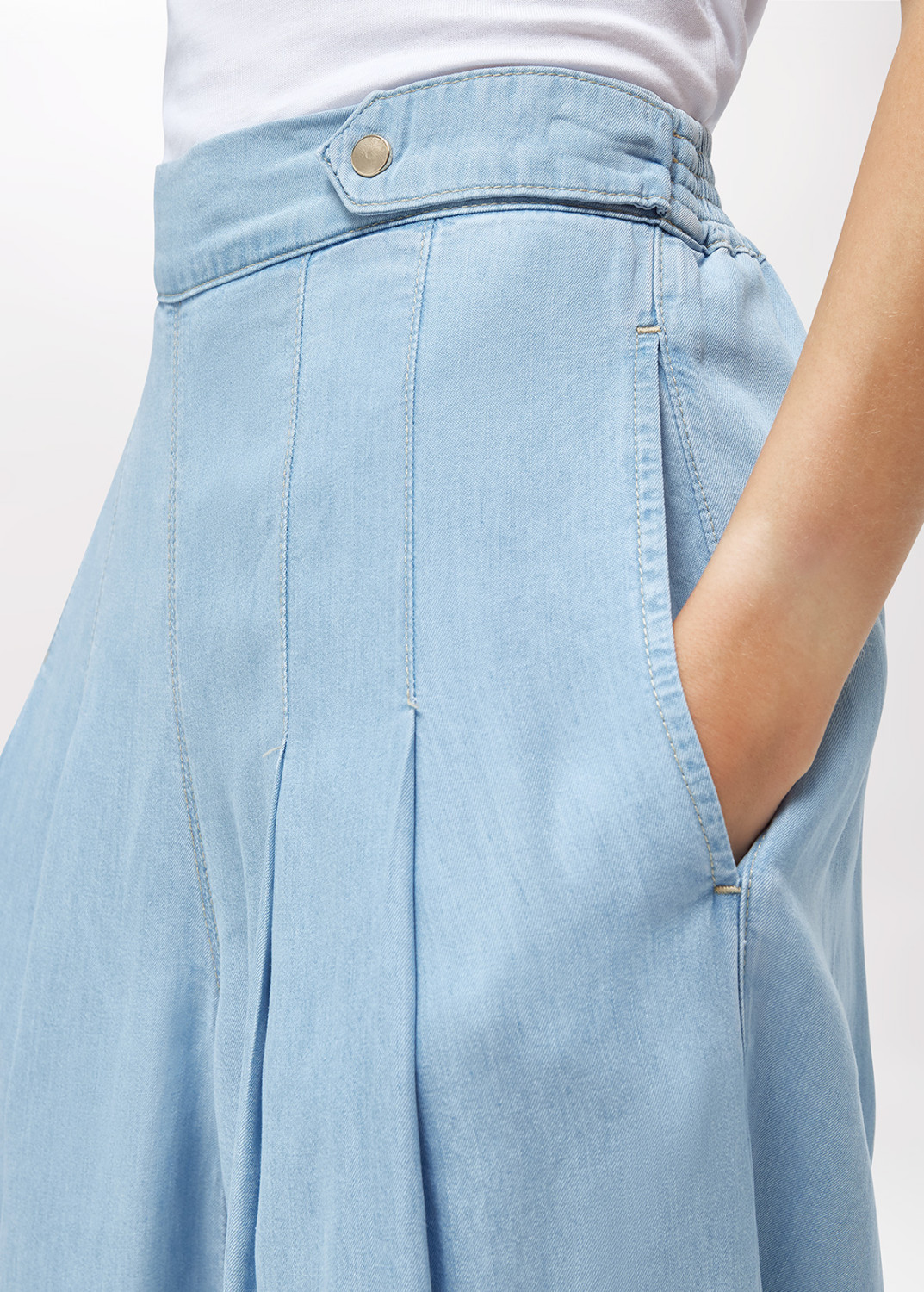 BLUGIRL: WIDE-LEG LYOCELL DENIM JEANS