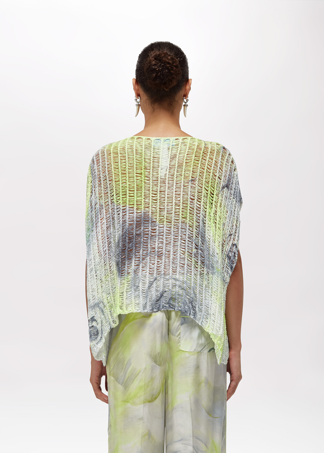 BLUGIRL: MESH KNIT TOP WITH ROSE PRINT