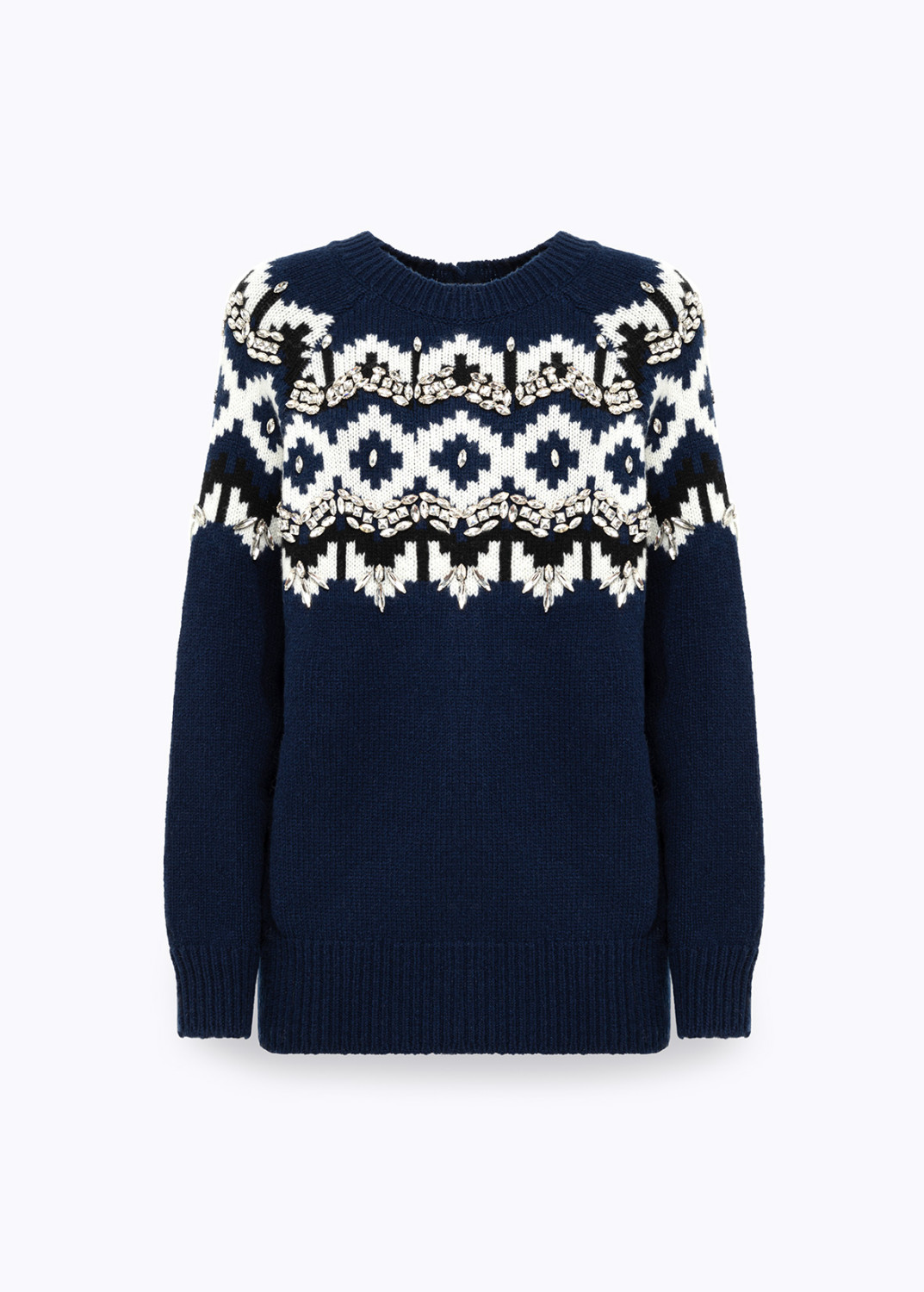 BLUGIRL: MAGLIA-CARDIGAN IN LANA CON CRISTALLI