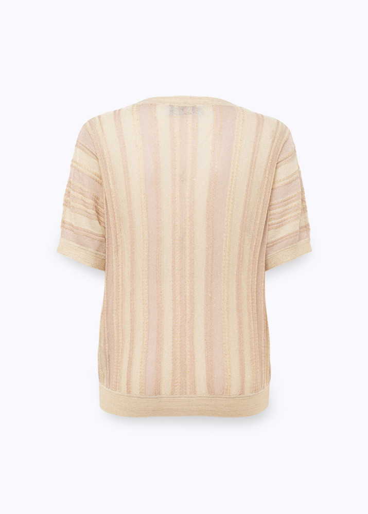 STRIPED LUREX-KNIT TOP