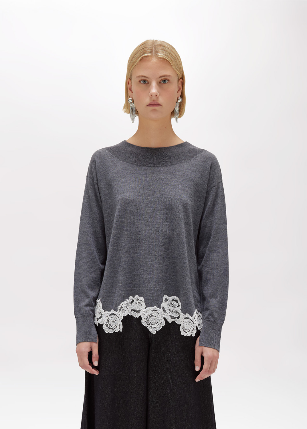 BLUGIRL: MAGLIA IN LANA CON PIZZO