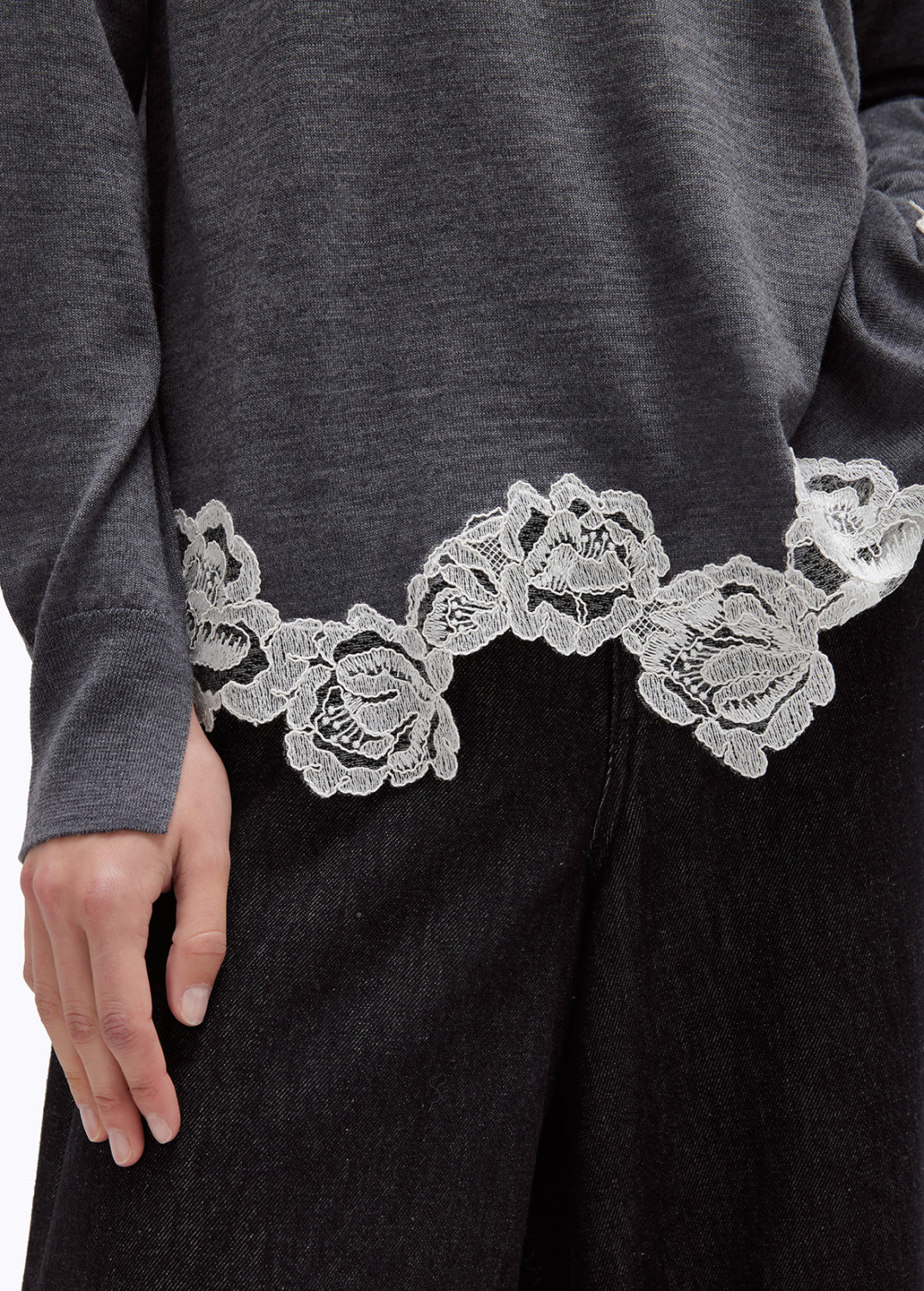 BLUGIRL: MAGLIA IN LANA CON PIZZO