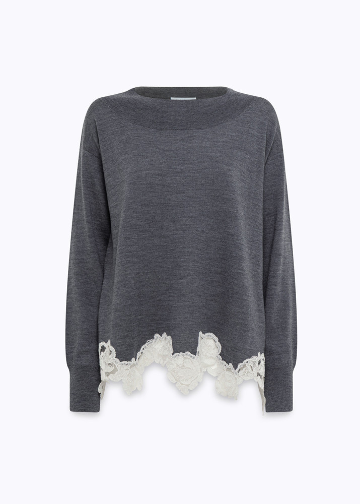 MAGLIA IN LANA CON PIZZO