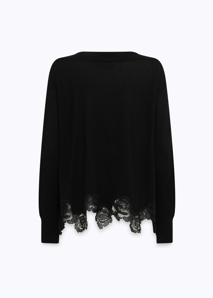 MAGLIA IN LANA CON PIZZO