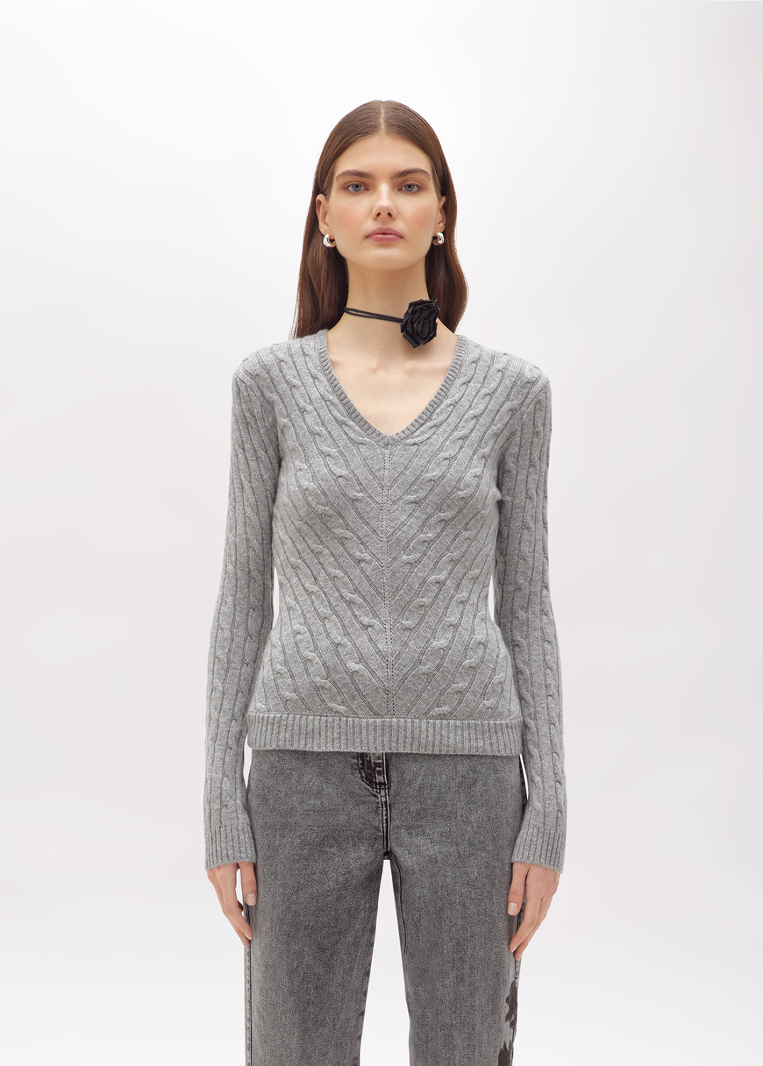 BLUGIRL: WOOL AND CASHMERE SWEATER WITH CABLE KNIT