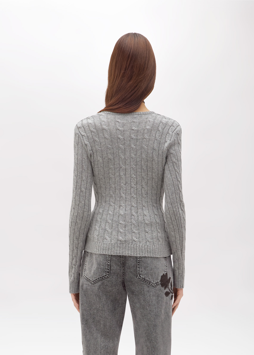 BLUGIRL: WOOL AND CASHMERE SWEATER WITH CABLE KNIT