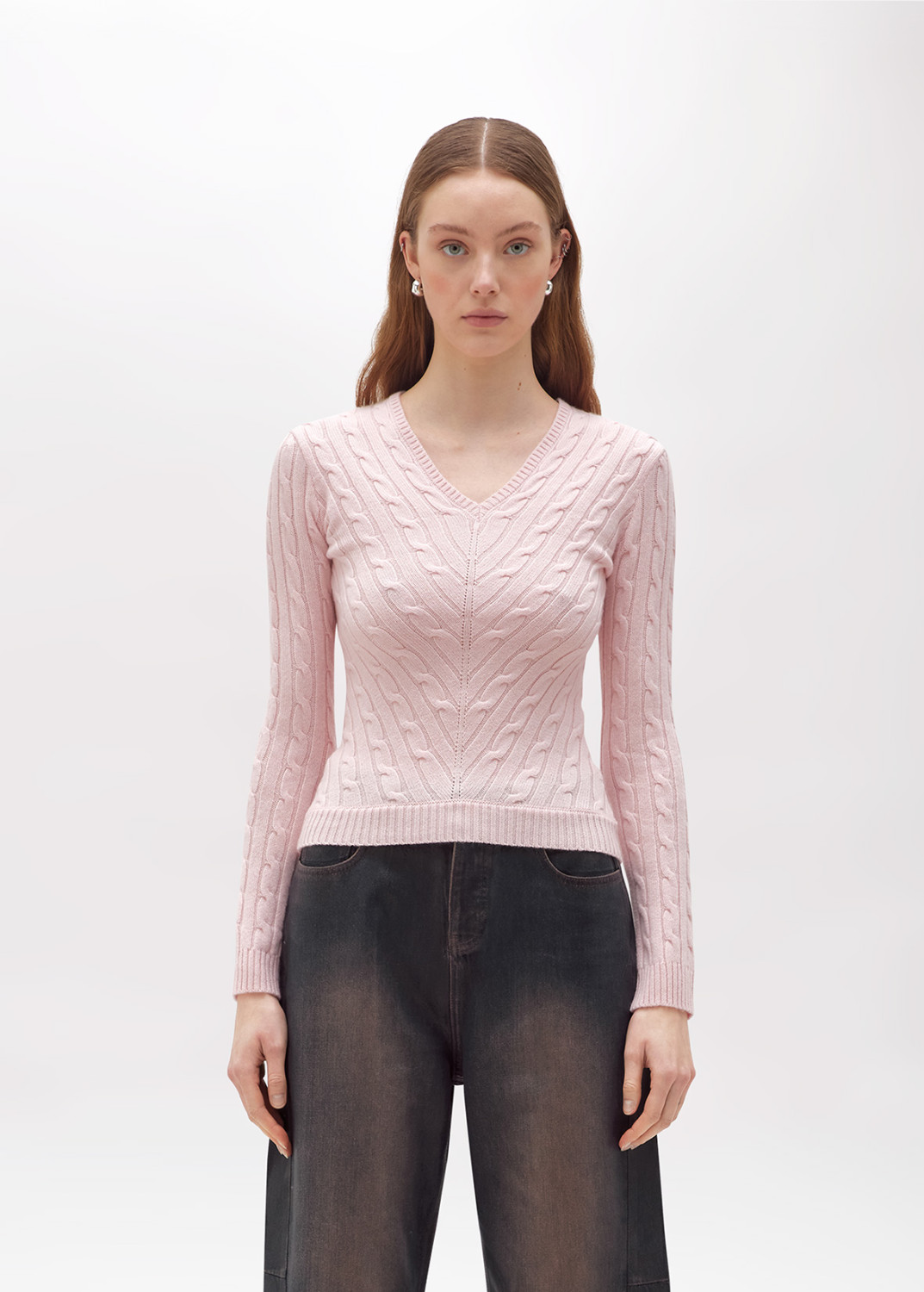 BLUGIRL: WOOL AND CASHMERE SWEATER WITH CABLES