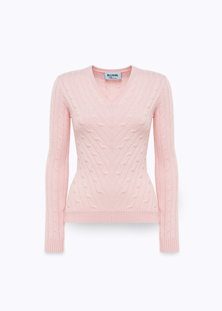 WOOL AND CASHMERE SWEATER WITH CABLES