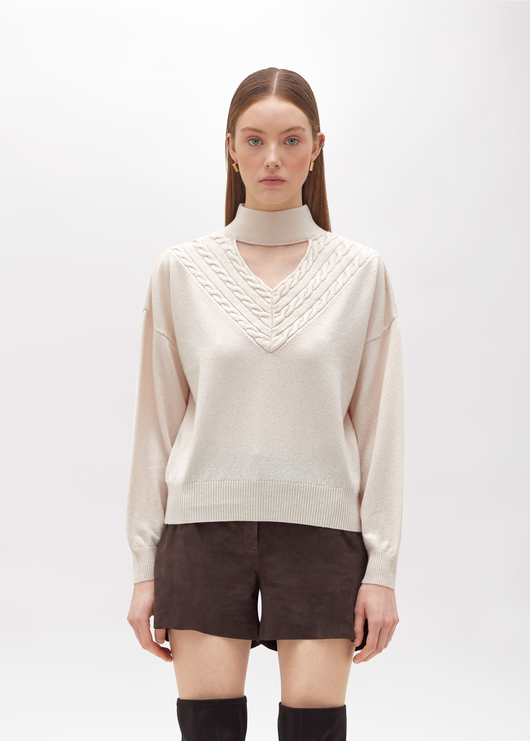 BLUGIRL: Wool and Cashmere Sweater with Braids