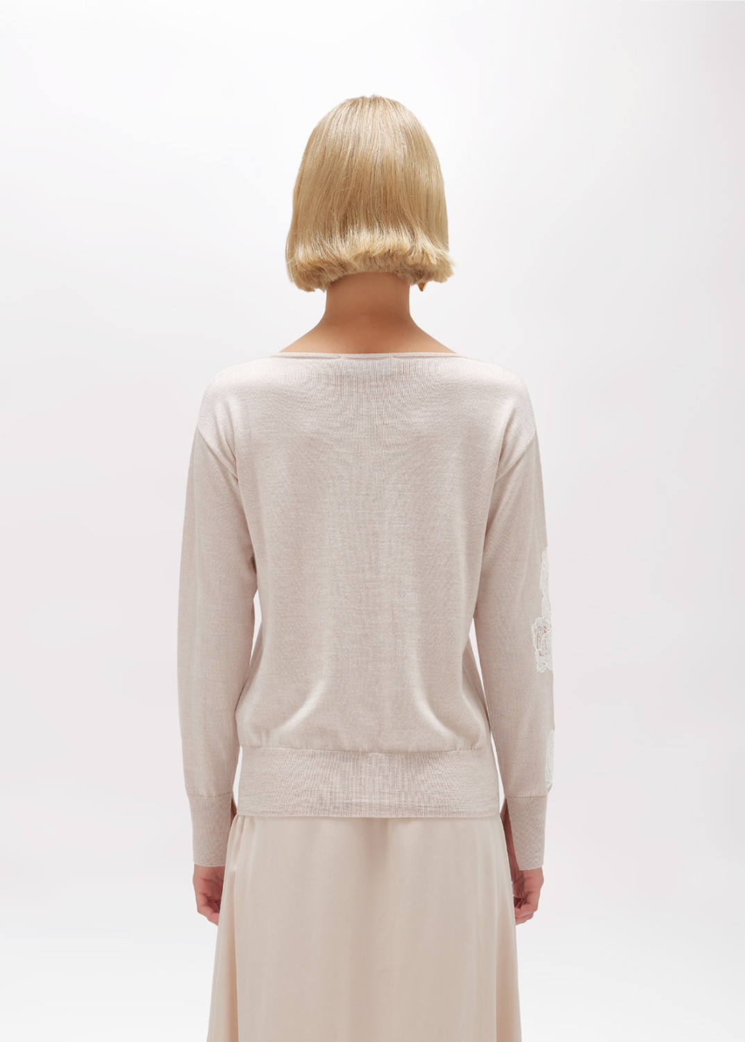 BLUGIRL: MAGLIA IN LANA E PIZZO