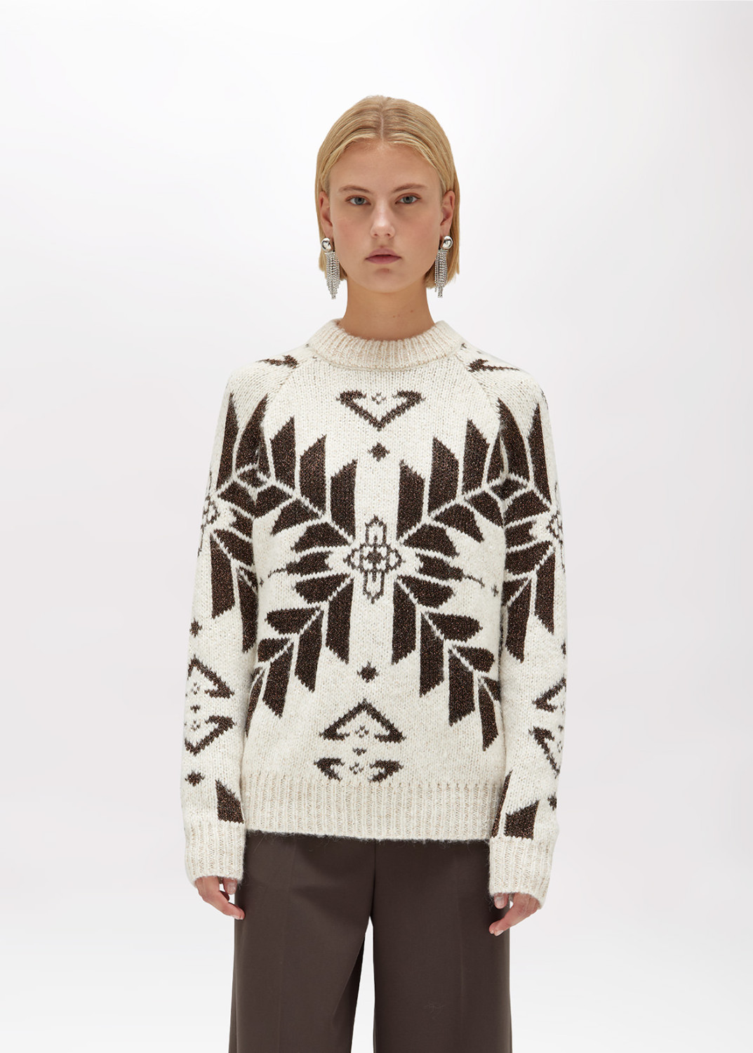 BLUGIRL: Lurex Mixed Wool Sweater