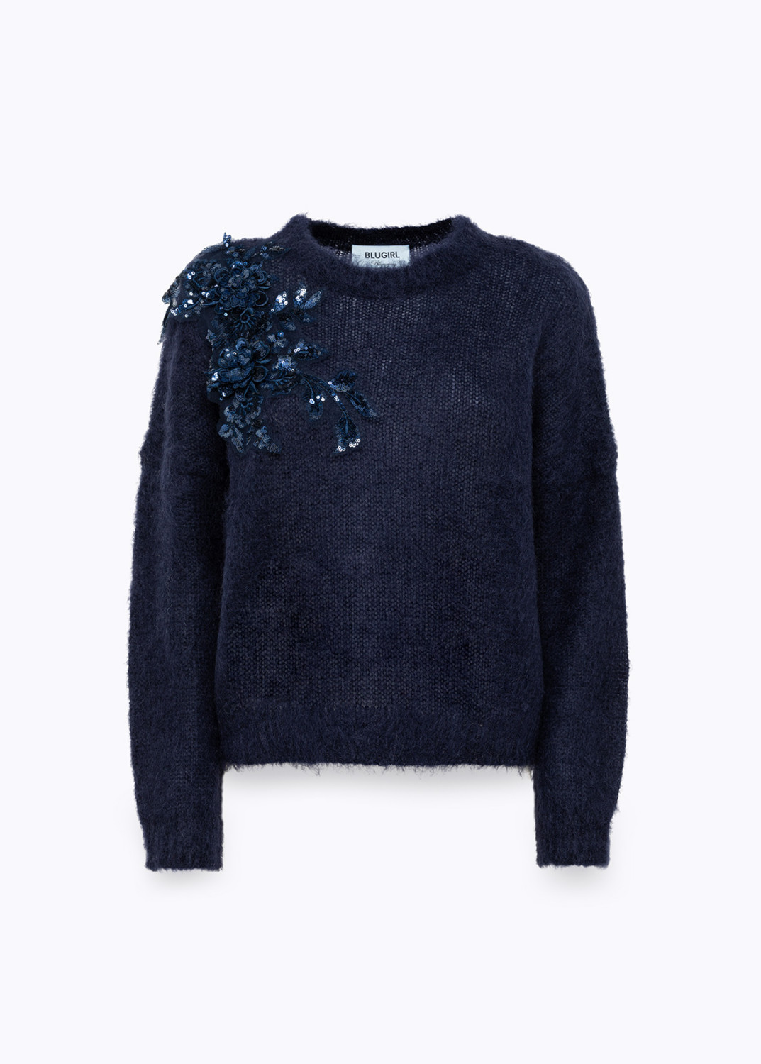 BLUGIRL: MOHAIR SWEATER WITH EMBROIDERY