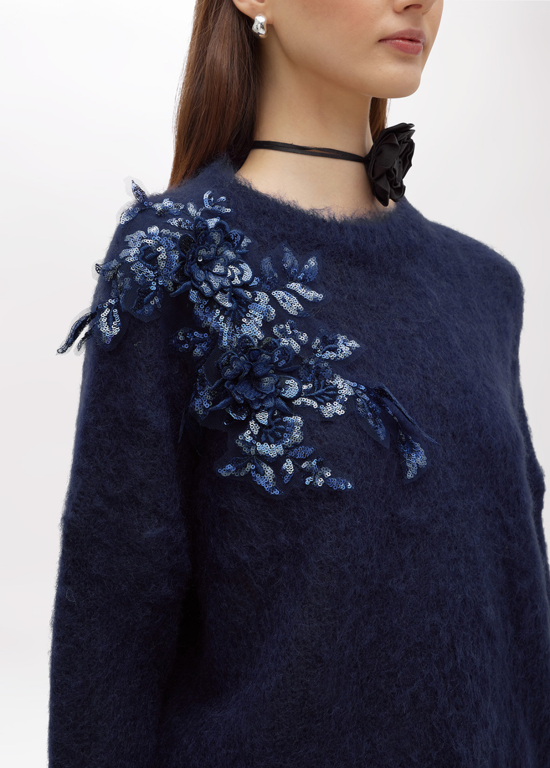 BLUGIRL: MOHAIR SWEATER WITH EMBROIDERY