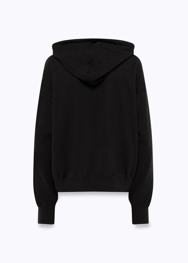 VISCOSE SWEATER WITH HOOD