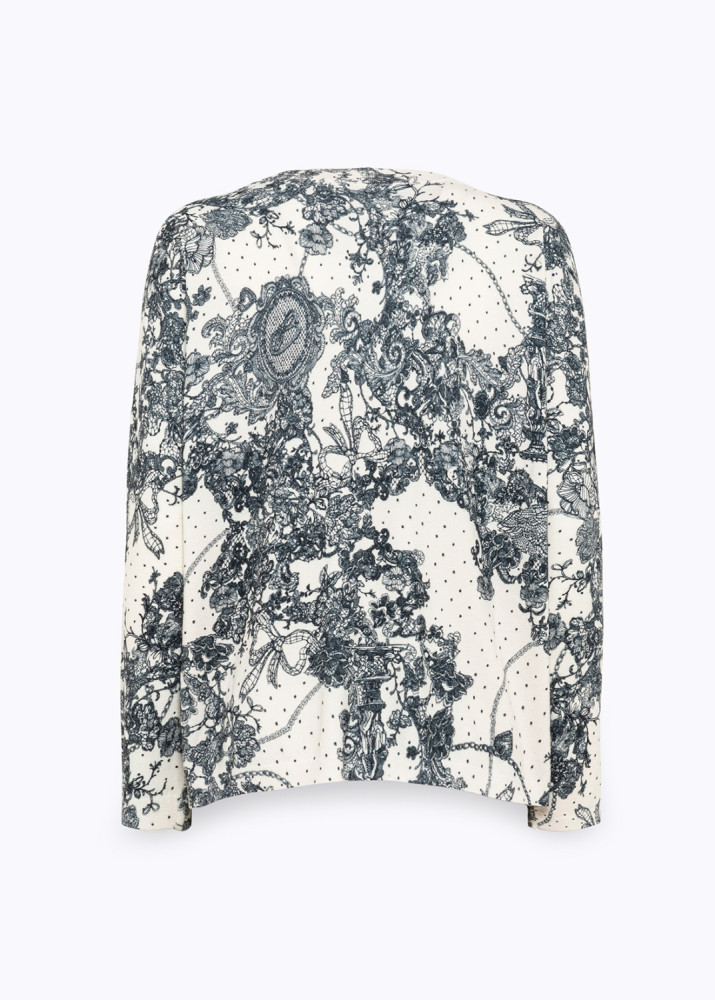 VISCOSE SWEATER WITH LACE PRINT