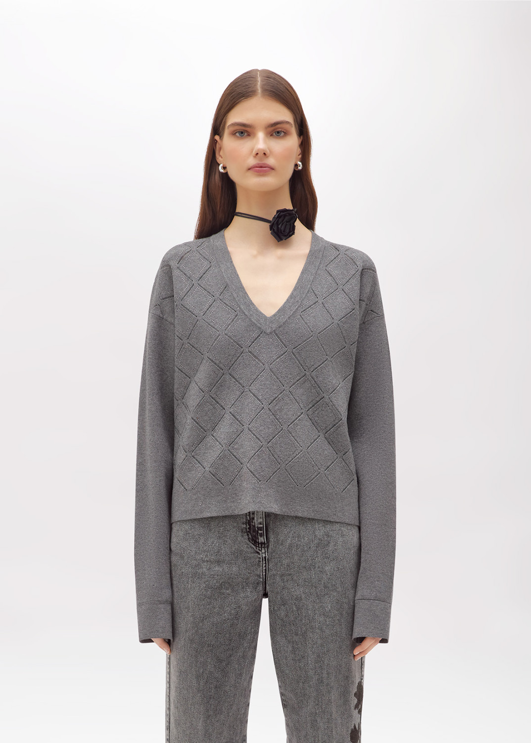 BLUGIRL: VISCOSE SWEATER WITH RHINESTONES