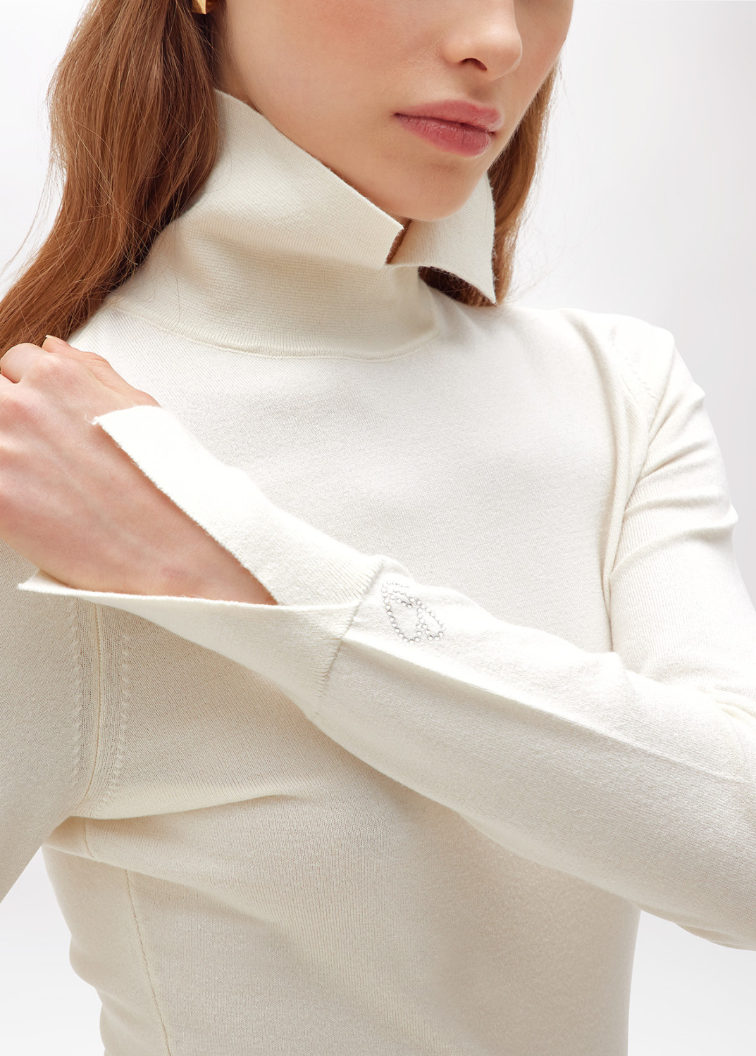 BLUGIRL: MAGLIA IN VISCOSA STRETCH CON COLLETTO