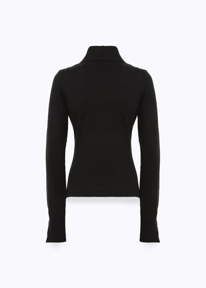 STRETCH VISCOSE SWEATER WITH COLLAR