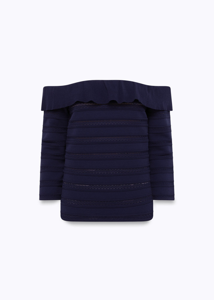 OFF-SHOULDER KNIT TOP