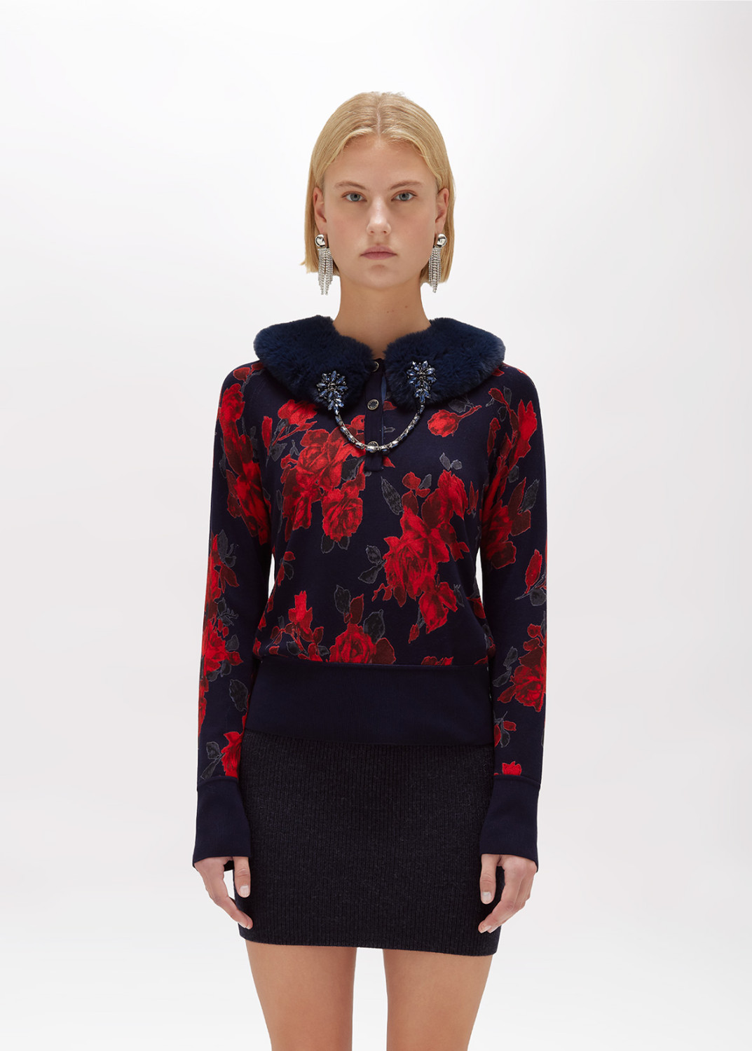 BLUGIRL: REVERSIBLE ROSE AND TWEED SWEATER