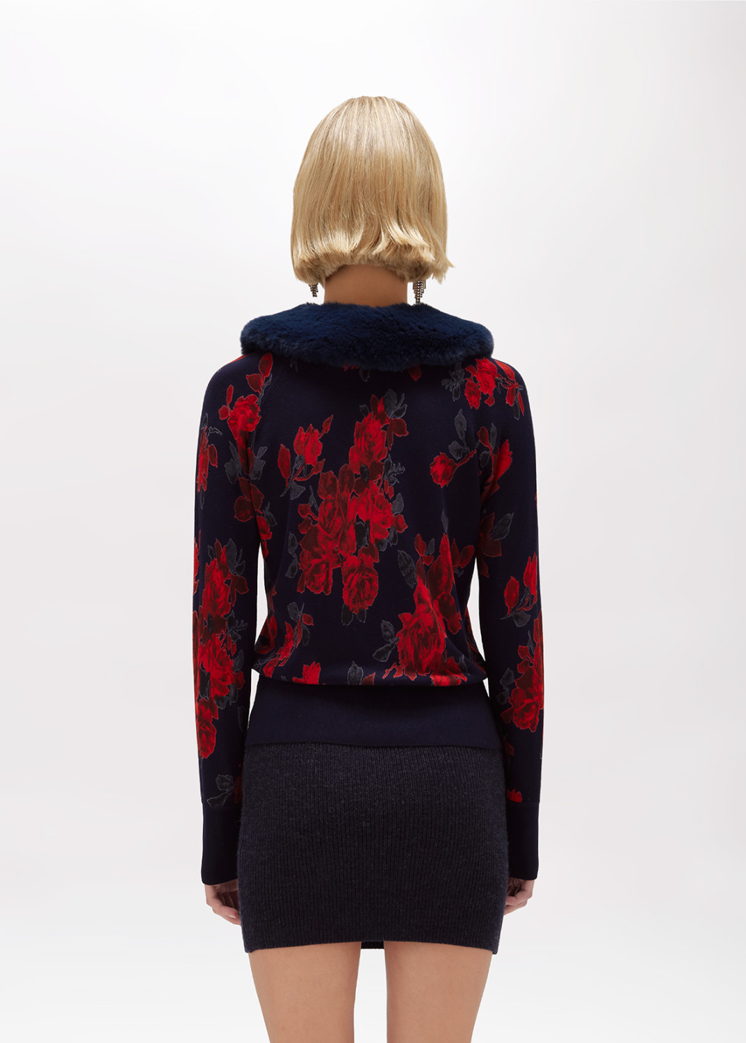 BLUGIRL: REVERSIBLE ROSE AND TWEED SWEATER