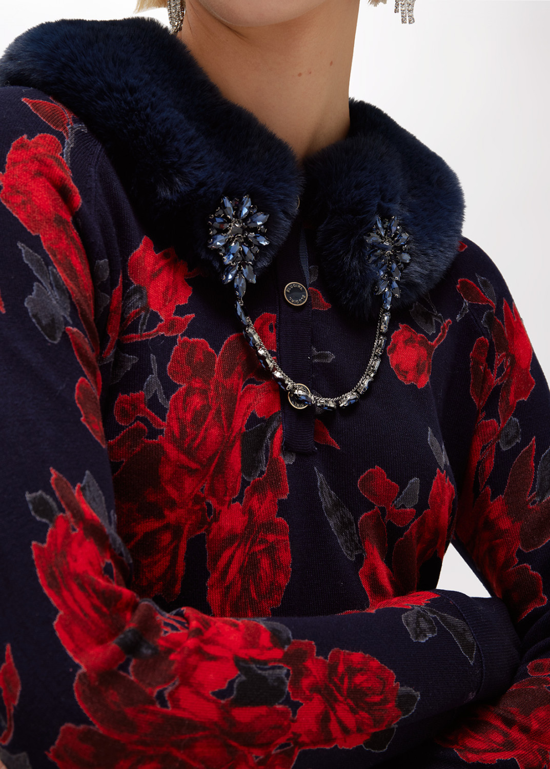 BLUGIRL: REVERSIBLE ROSE AND TWEED SWEATER