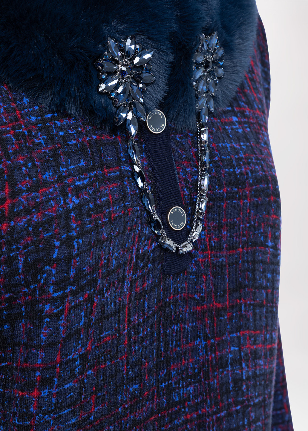 BLUGIRL: REVERSIBLE ROSE AND TWEED SWEATER