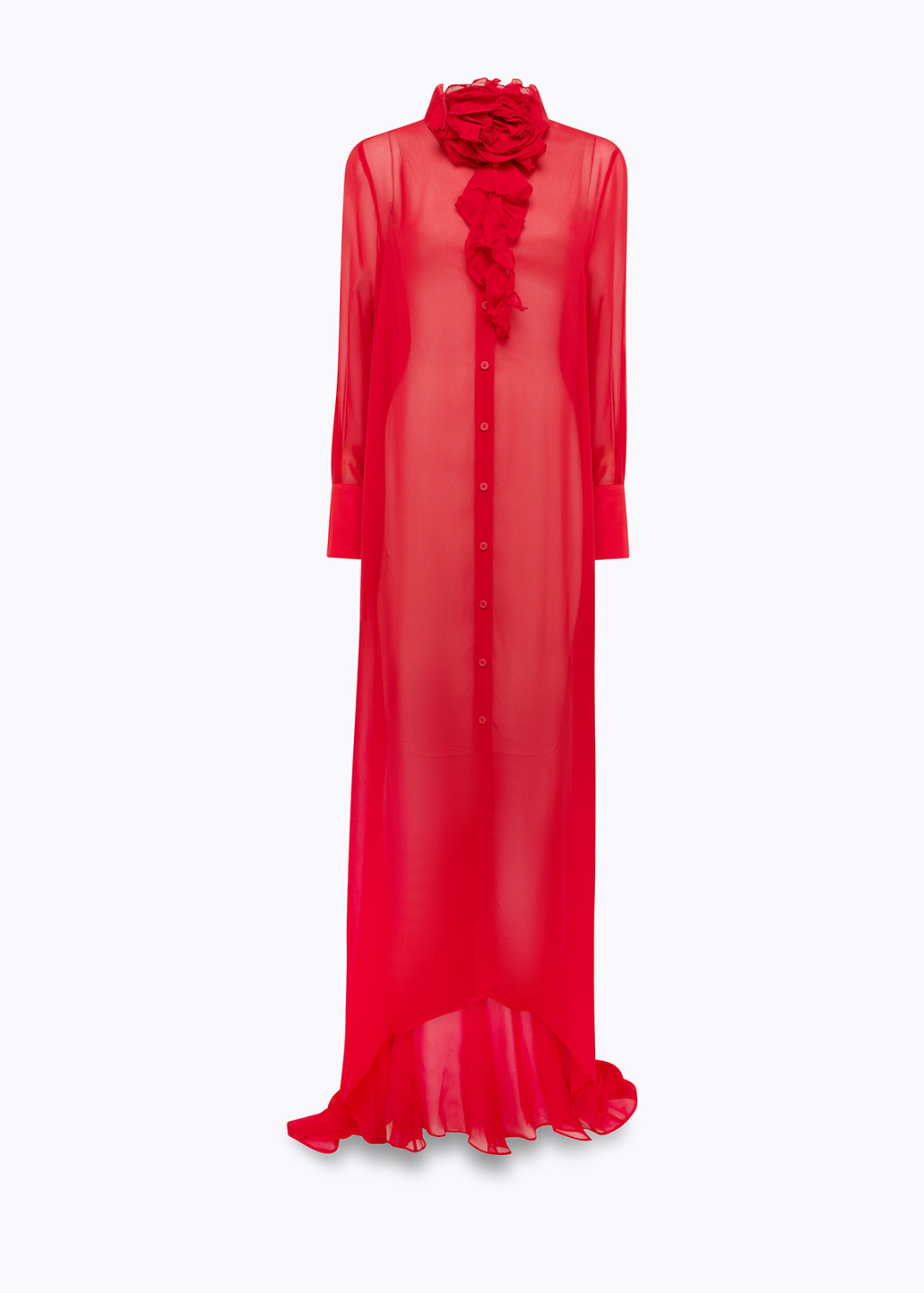 BLUGIRL: FULL-LENGTH GEORGETTE SHIRT WITH ROSE