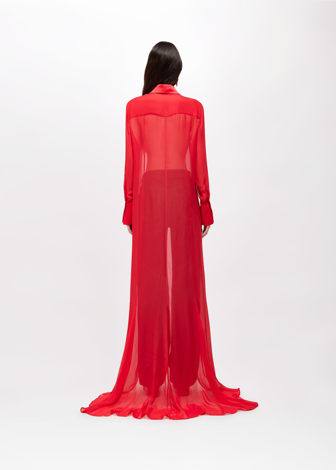 BLUGIRL: FULL-LENGTH GEORGETTE SHIRT WITH ROSE