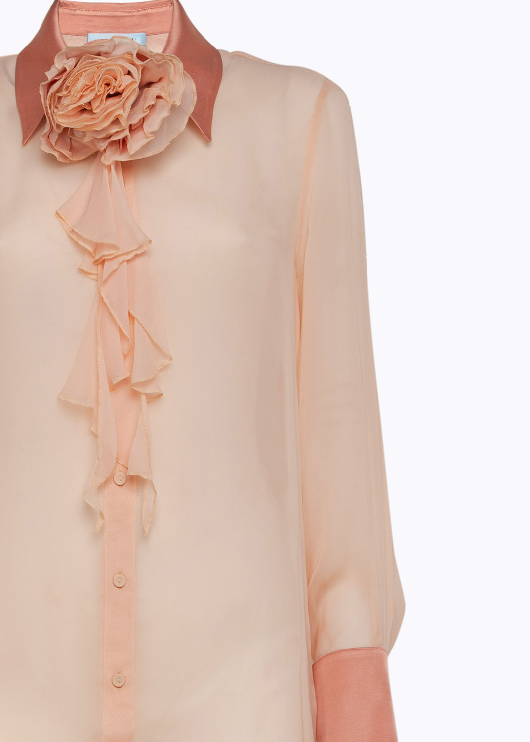 BLUGIRL: MAXI CAMICIA IN GEORGETTE CON ROSA