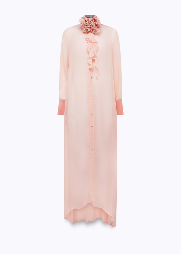 FULL-LENGTH GEORGETTE SHIRT WITH ROSE