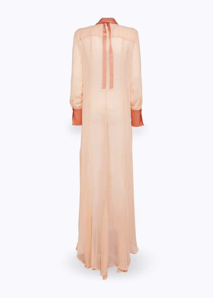 MAXI CAMICIA IN GEORGETTE CON ROSA