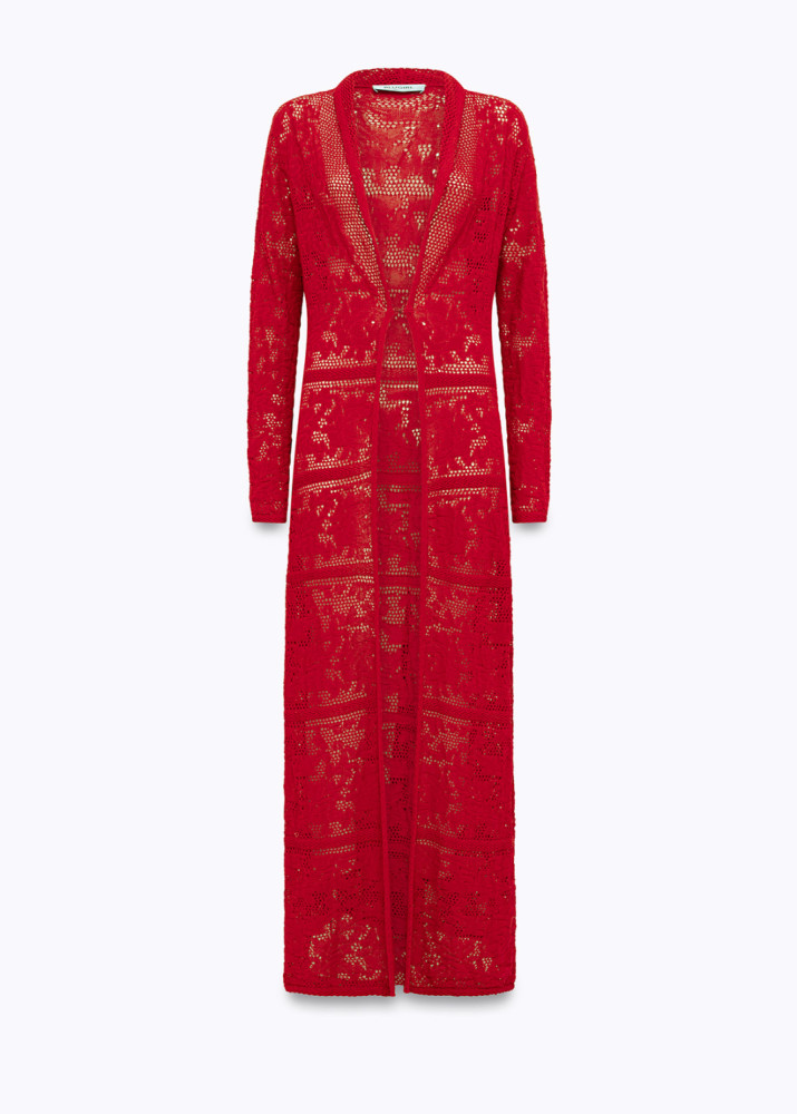 COTTON-BLEND MAXI CARDIGAN