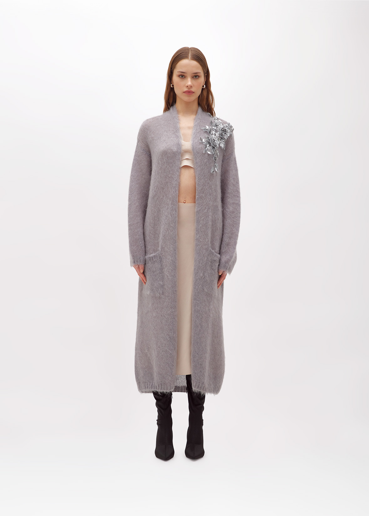 トップス URU WOOL MOHAIR - LONG CARDIGAN Mohair Maxi Cardigan | Blugirl