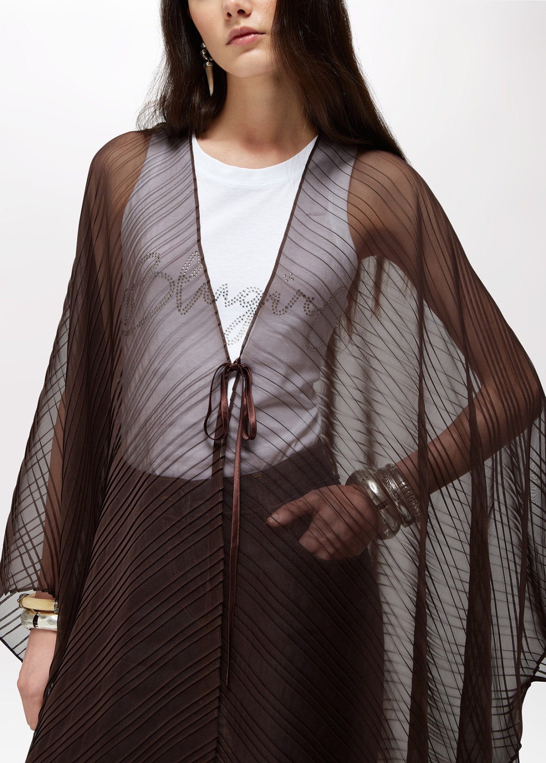 BLUGIRL: PLEATED MAXI PONCHO