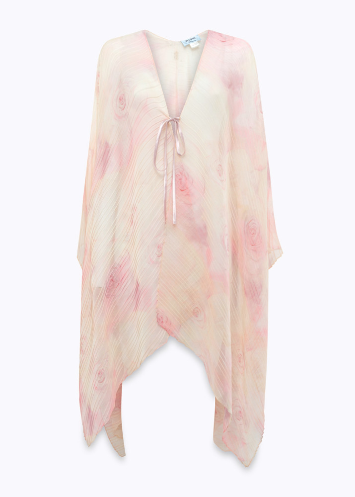 PLEATED MAXI PONCHO