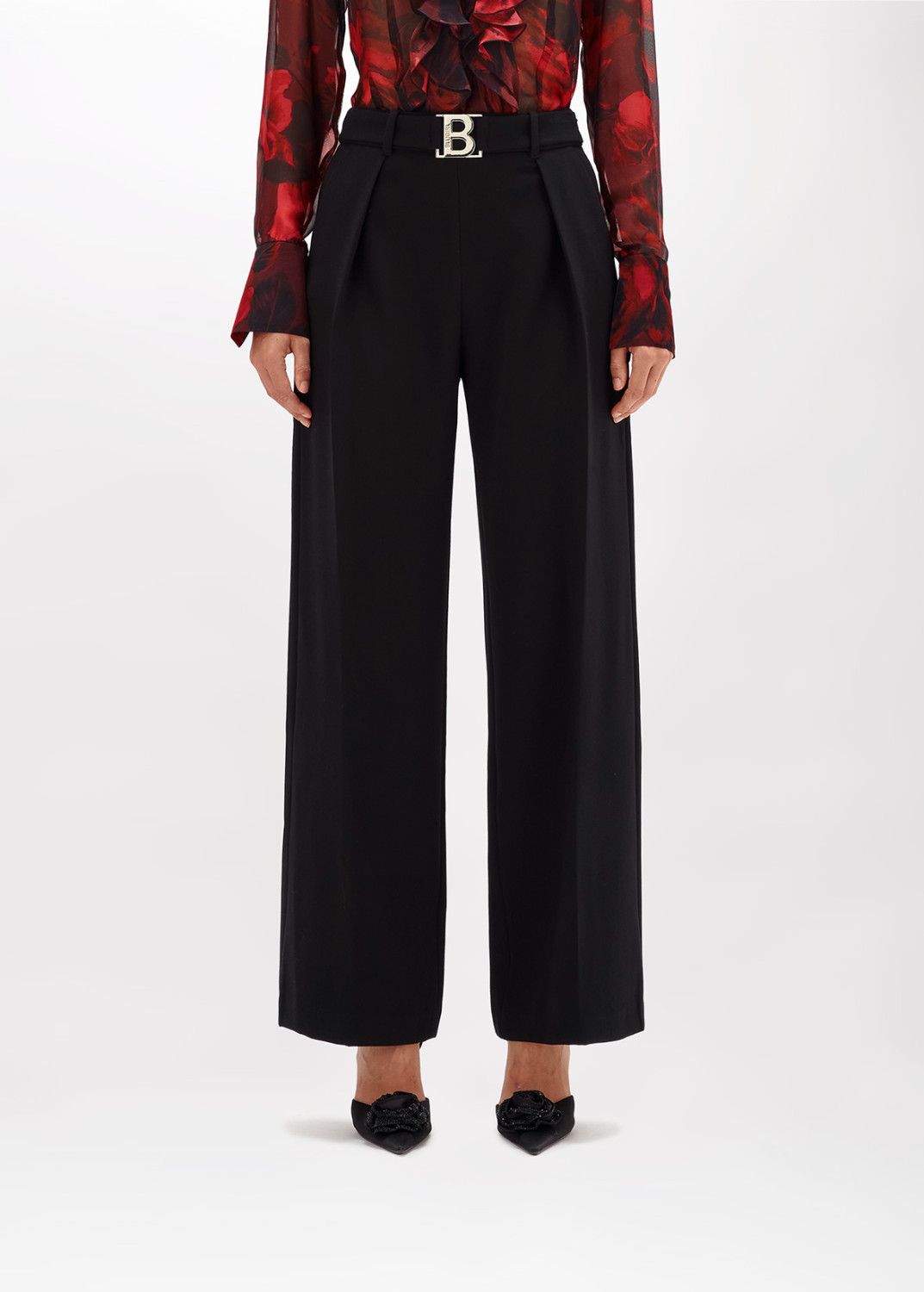 BLUGIRL: PANTALONI AMPI IN WOOL CADY STRETCH