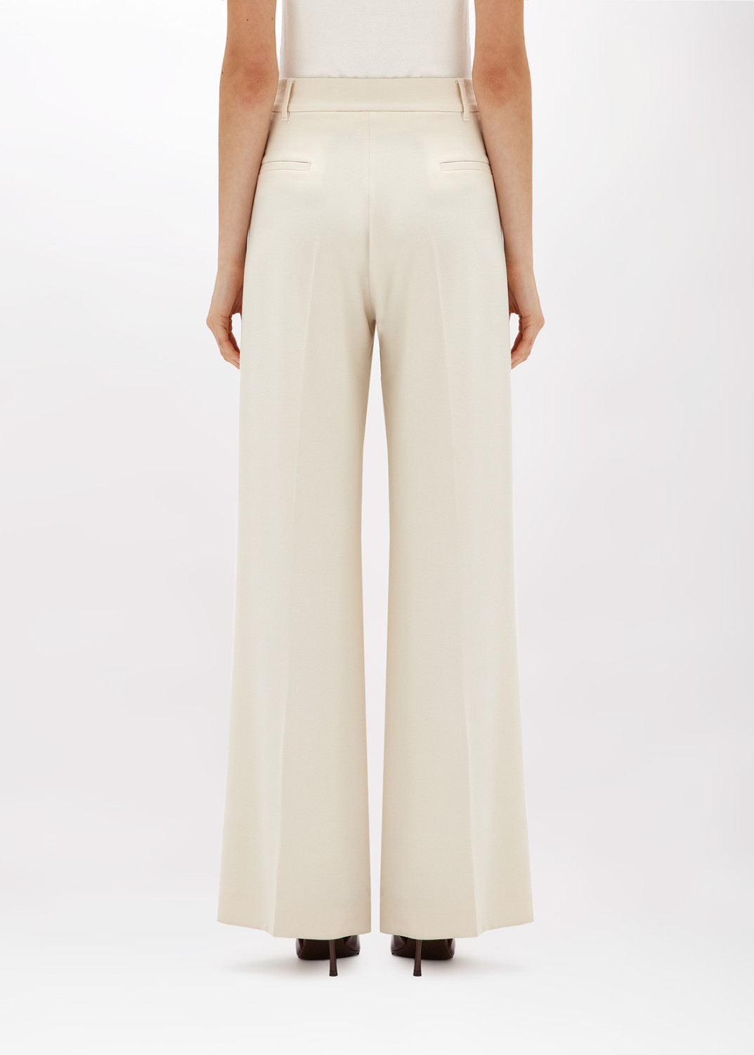 BLUGIRL: WIDE PANTS IN STRETCH WOOL CADY